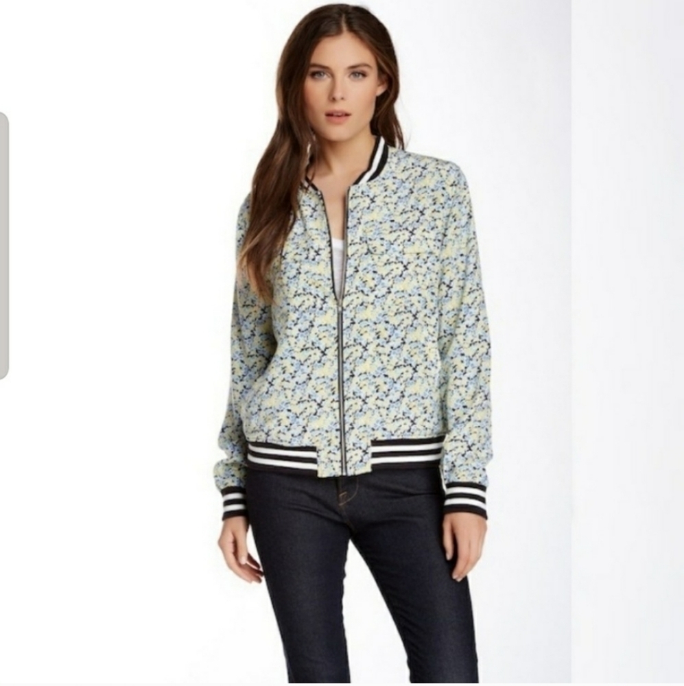 Equipment Femme Floral Silk abbot Bomber j…